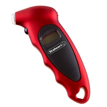 Stalwart Digital Tire Pressure Gauge - LCD Screen with 4 Ranges for Cars, Trucks, Bicycles by Red 75-PT1007